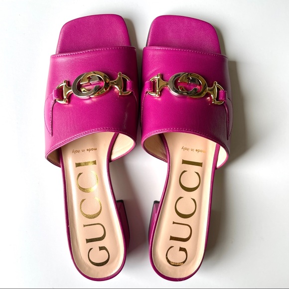 Gucci Shoes - Gucci Zumi leather slide sandals